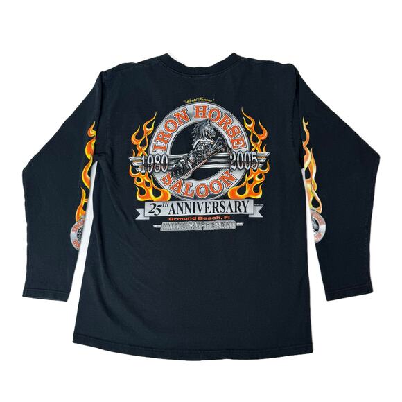 Vintage Iron Horse Saloon 25th Anniversary 2005 Long Sleeve Henley Tee Large - Picture 1 of 11